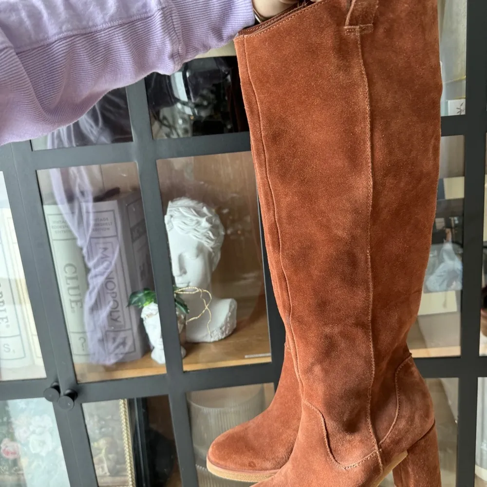 Dolce Vita knee high suede boots brandy leather heel sarie western riding Brown Size 6.5 - Image 8