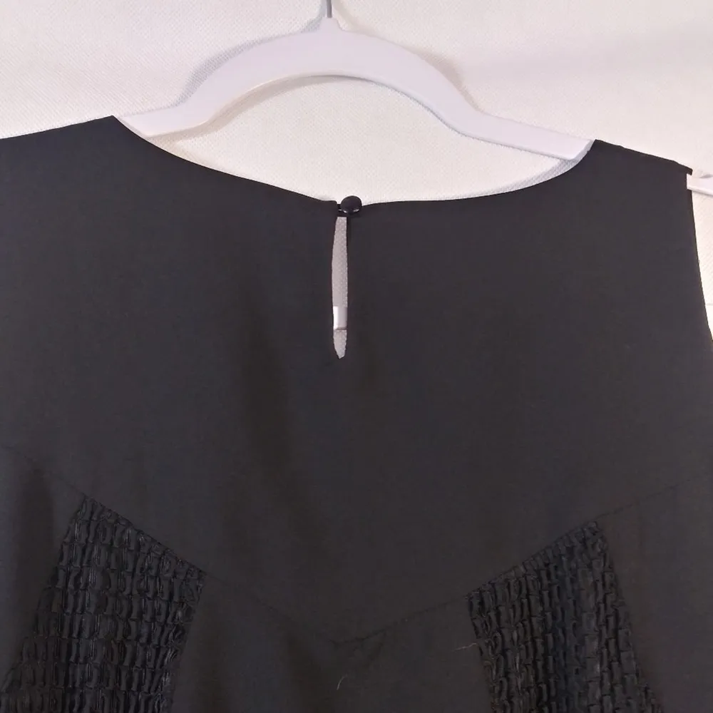 Katherine Barclay Sleeveless Black Net Shift Dress LBD Size 2 - Image 8