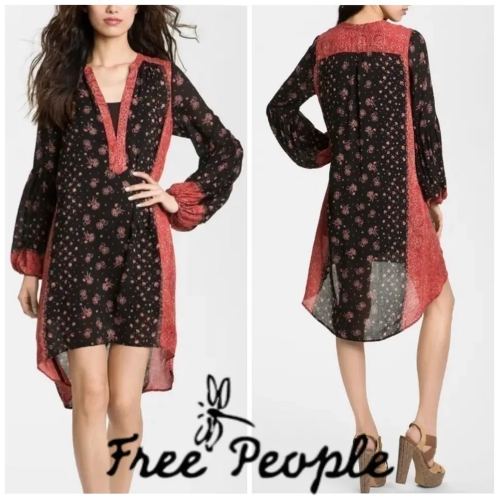 Free‎ People Peacemaker Tunic Dress Boho Paisley Bandana Print Women's Size Sm - Image 2