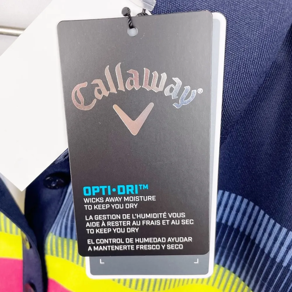 NEW Callaway Golf White Abstract Gradient Stripe Color Block Dress Size Large - Image 8