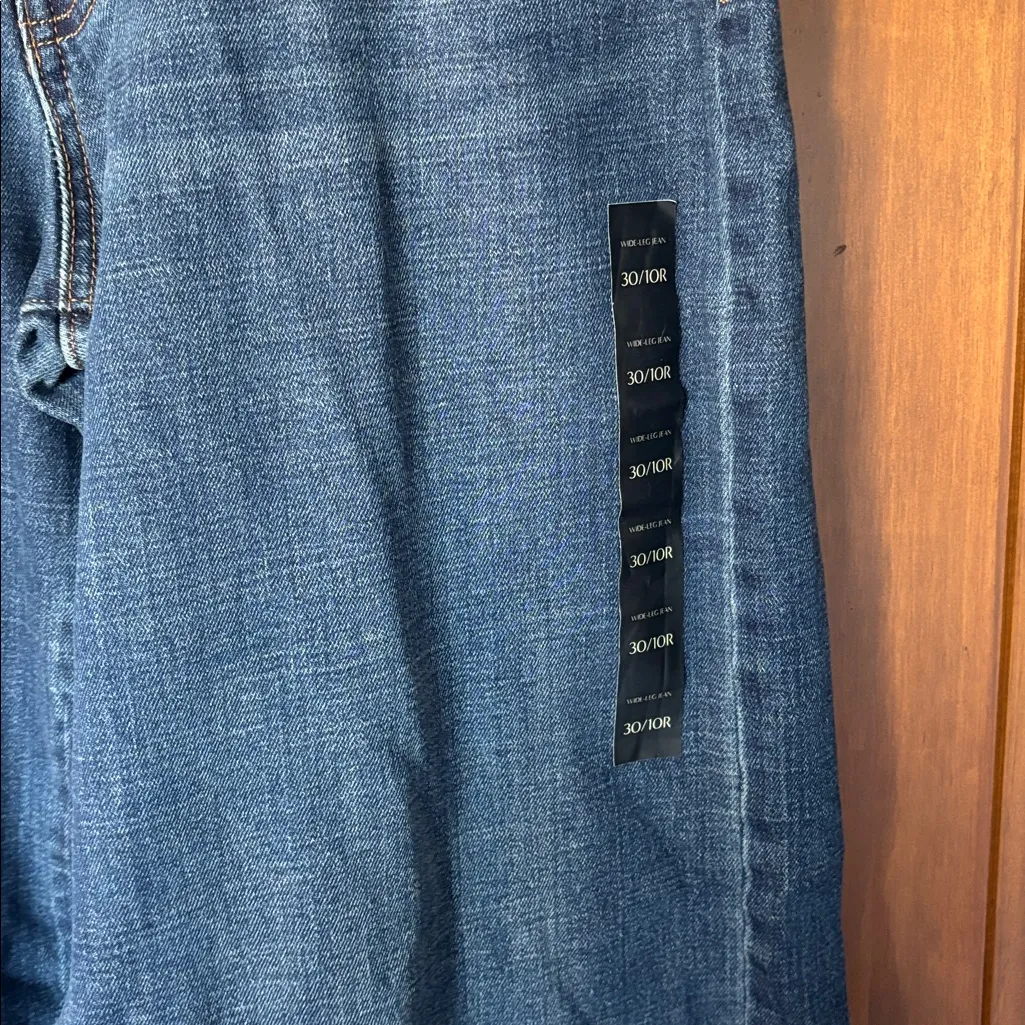Banana Republic Dark Blue Wide-Leg Jeans Size 30 - Image 2