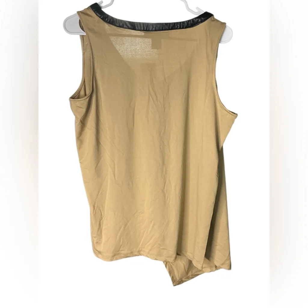 Ashley Stewart Tan Tank Top with Black Trim - Image 2