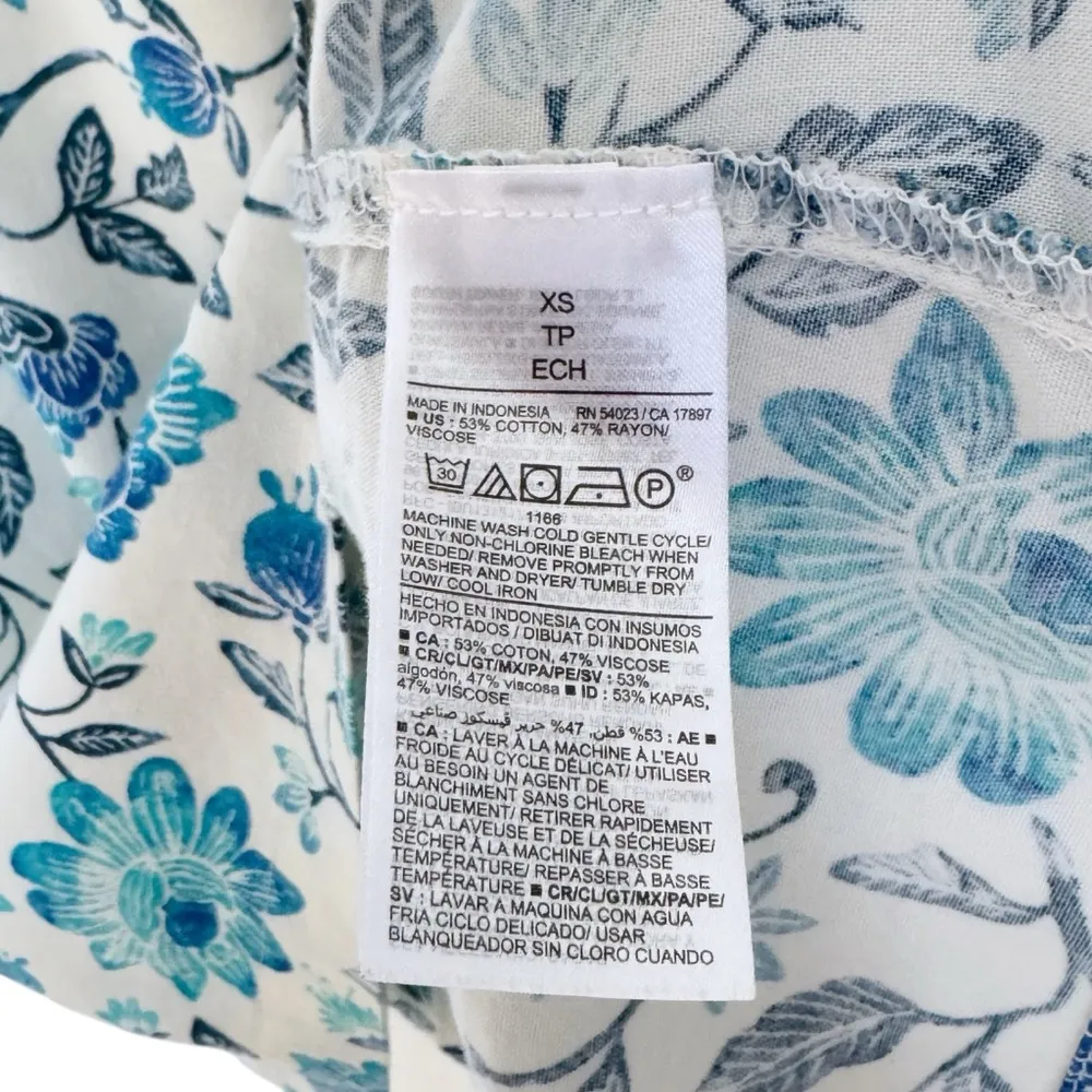 Old Navy Tie-Shoulder Mini Swing Dress Light Blue Print XS Women’s Casual Summer - Image 9