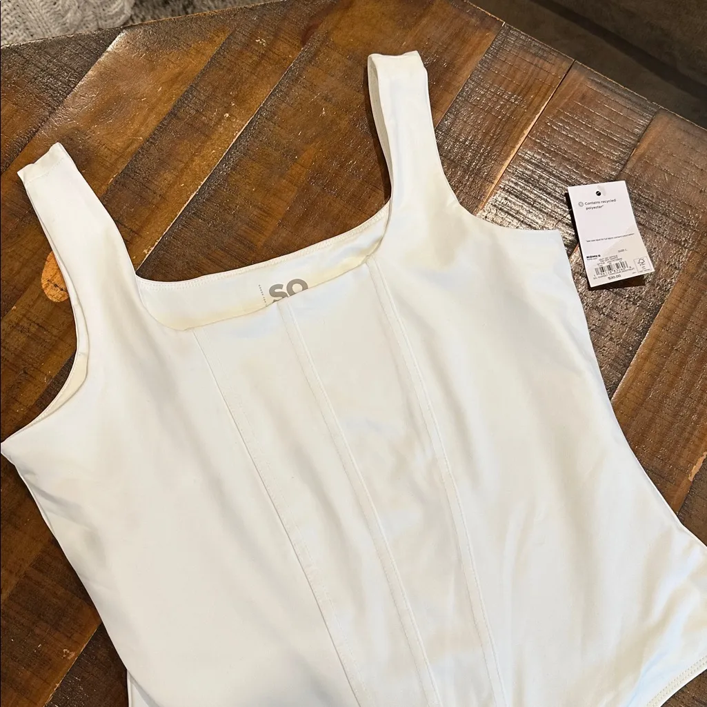 SO White Square Neck Bodysuit - Image 2