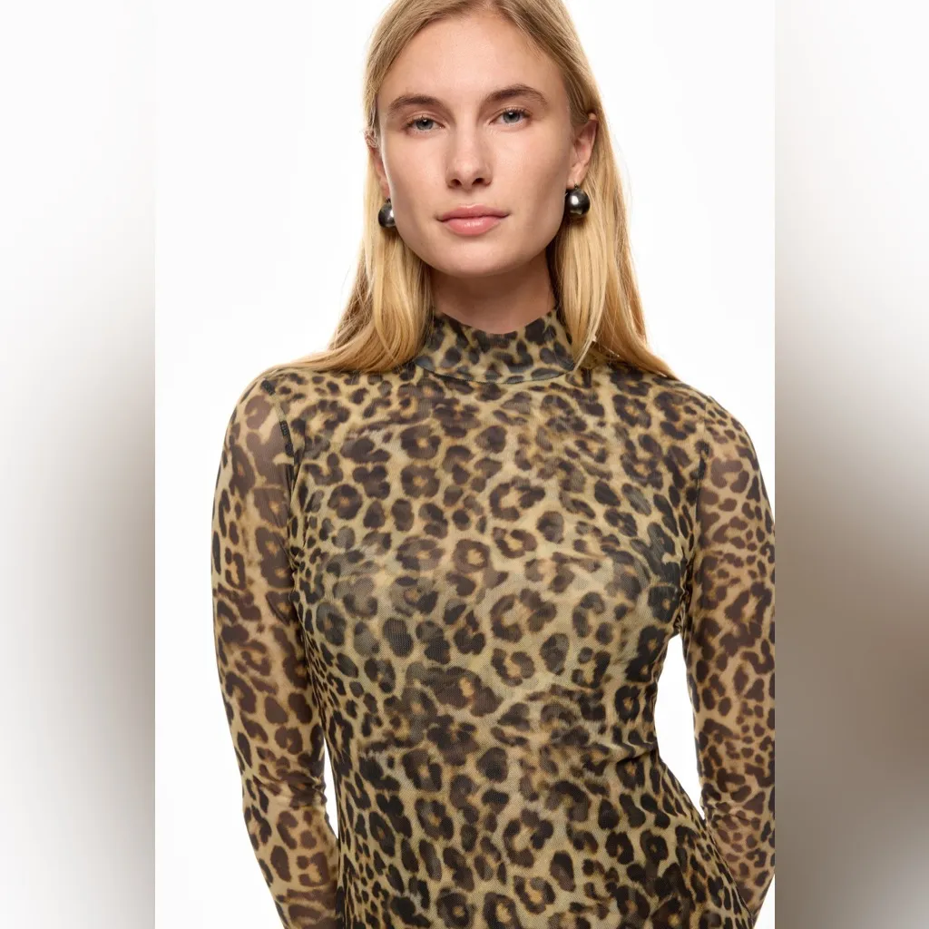 Ronny Kobo Leopard Print Midi Dress Size XS - Image 11