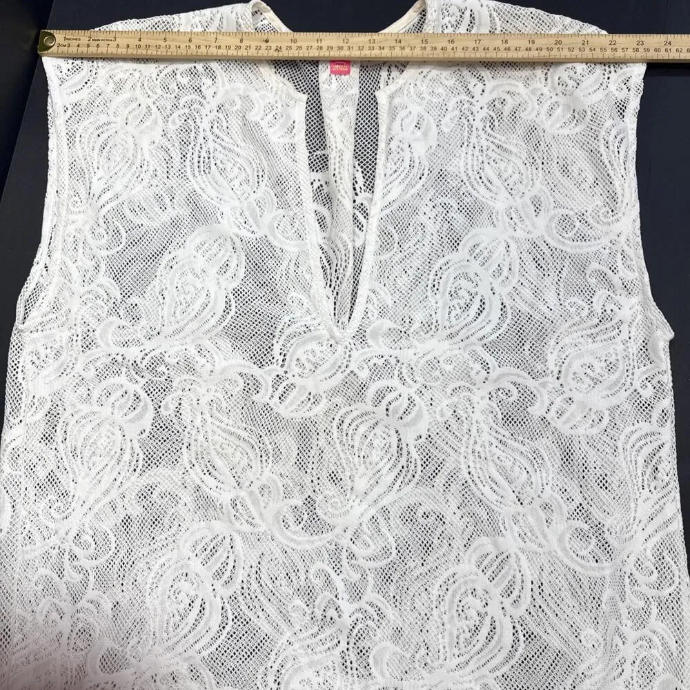 Lilly Pulitzer Luxury Minimalist Swim Bathing Suit Cover Up White Crochet S - Image 5