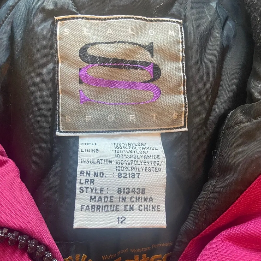 Slalom Sport Blue Purple Ski Snow Jacket Size Large - Image 10