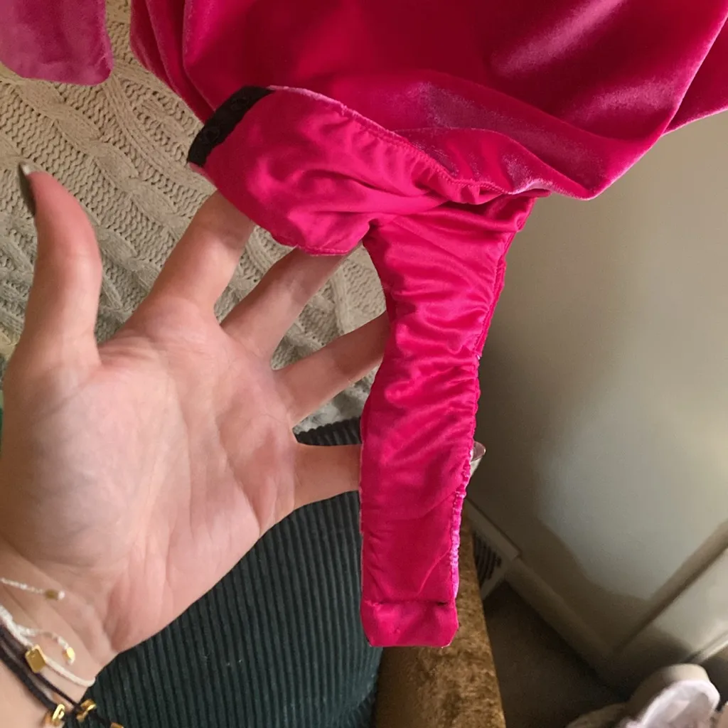 Zara Crushed Velvet Long Sleeve Bodysuit - Image 4