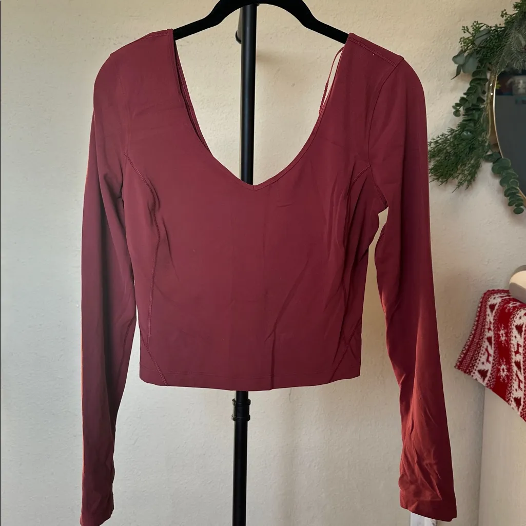 Lululemon Align Long Sleeve Top Maroon Size 6 - Image 2