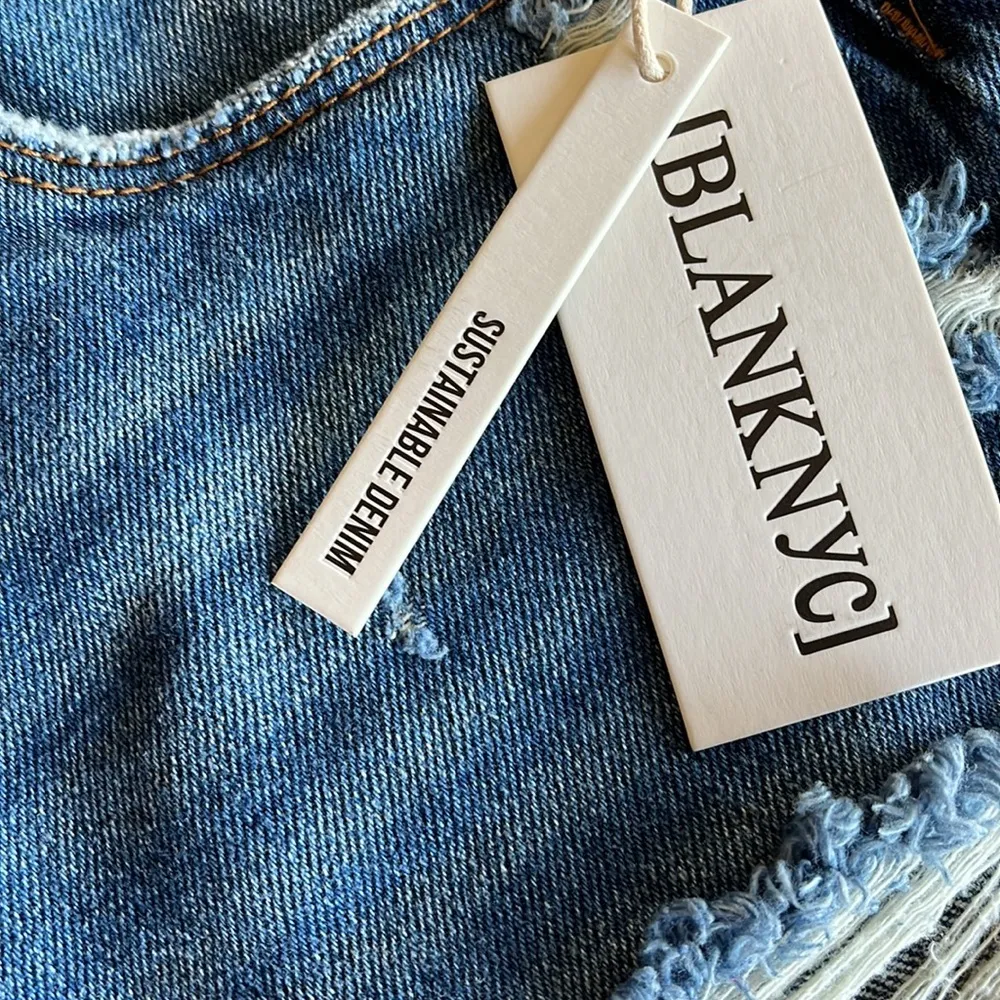 NWT Blank NYC The Barrow High-Rise Distressed Shorts in After Shock - Image 7