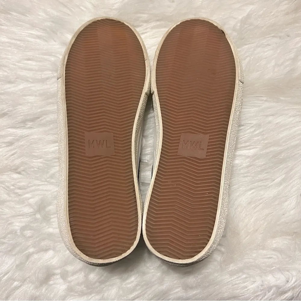 Madewell Leather Sidewalk Low Top Sneakers Lace Up Reptile Print Size 7M - Image 12