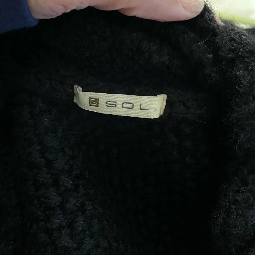 Sol Baby Alpaca Black Cape Sweater Size Small - Image 3