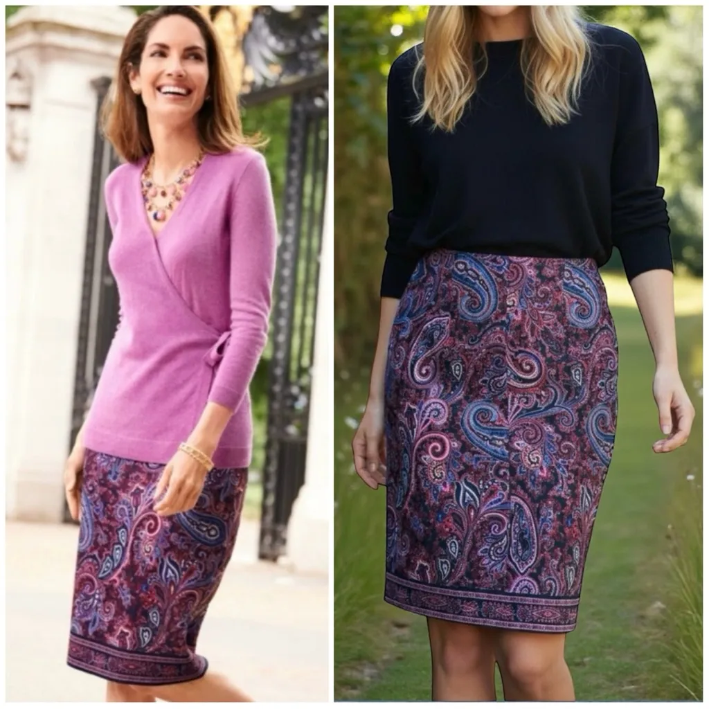 Talbots Paisley Print Pencil Skirt - Image 3