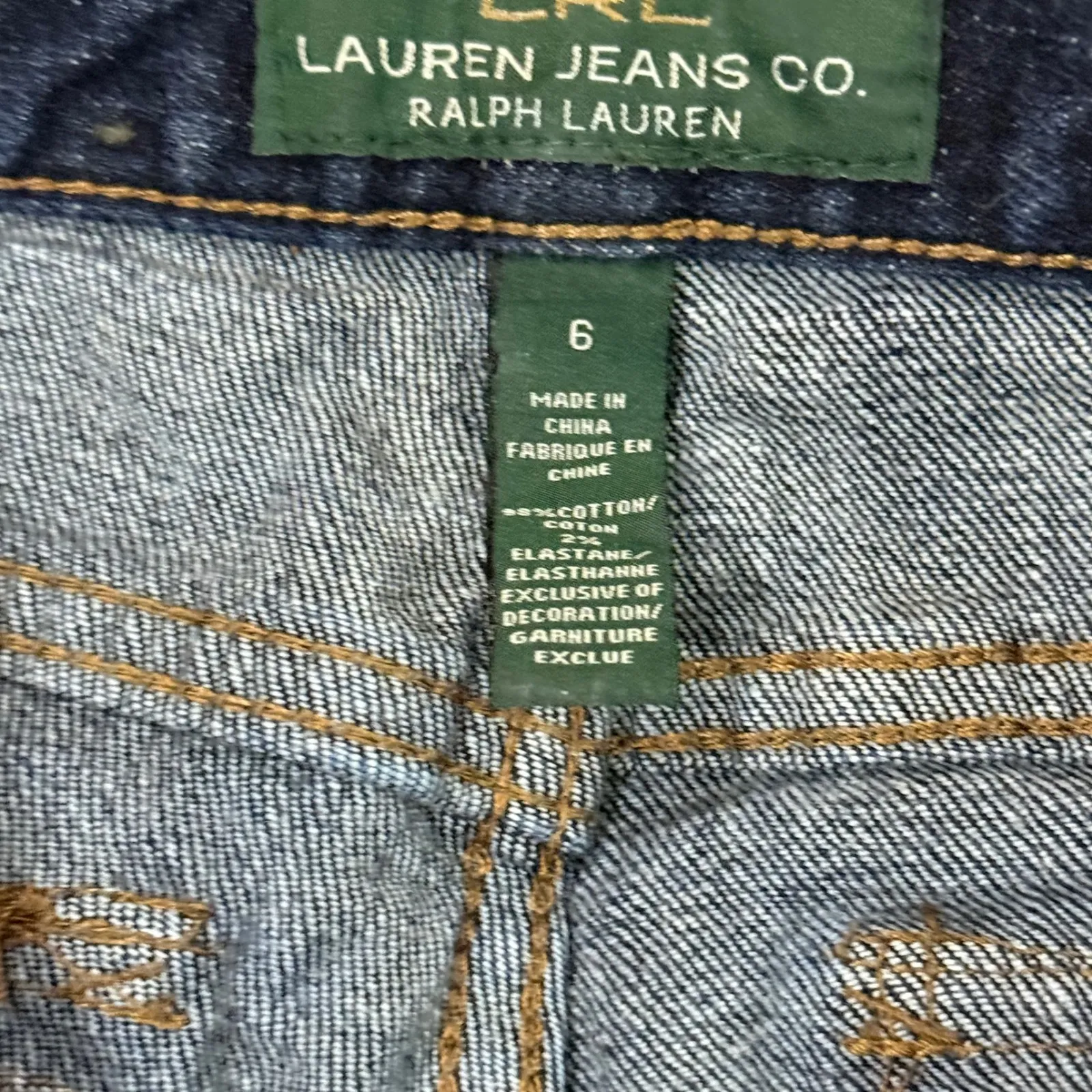 RL Ralph Lauren Jeans Co Women Blue Wash Flare Bootcut Denim Pants Size 6 - Image 5