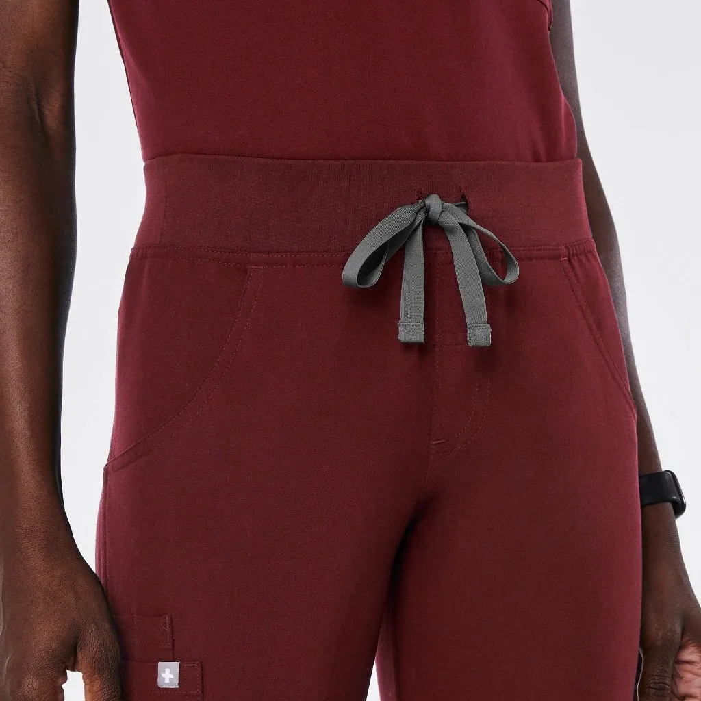 Figs Kade Cargo Scrub Pants in Burgundy, Size XXS - Image 3