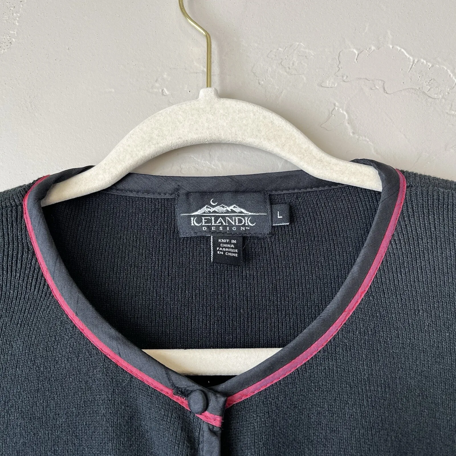 icelandic design sweater Cardigan Y2K Patchwork Cotton Silk Grandma L Whimsigoth Size L - Image 8