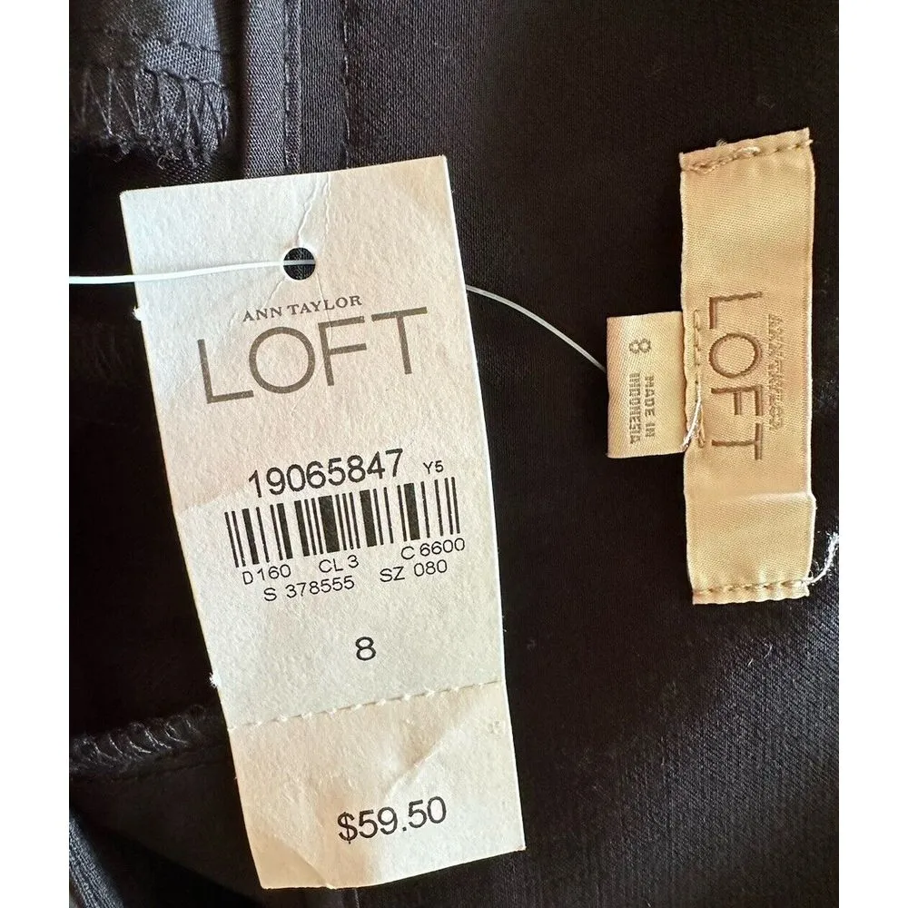 Loft Skort Womens Size8 Black Polyester‎ Side Zip 5 Inch Length Pleated Front - Image 6