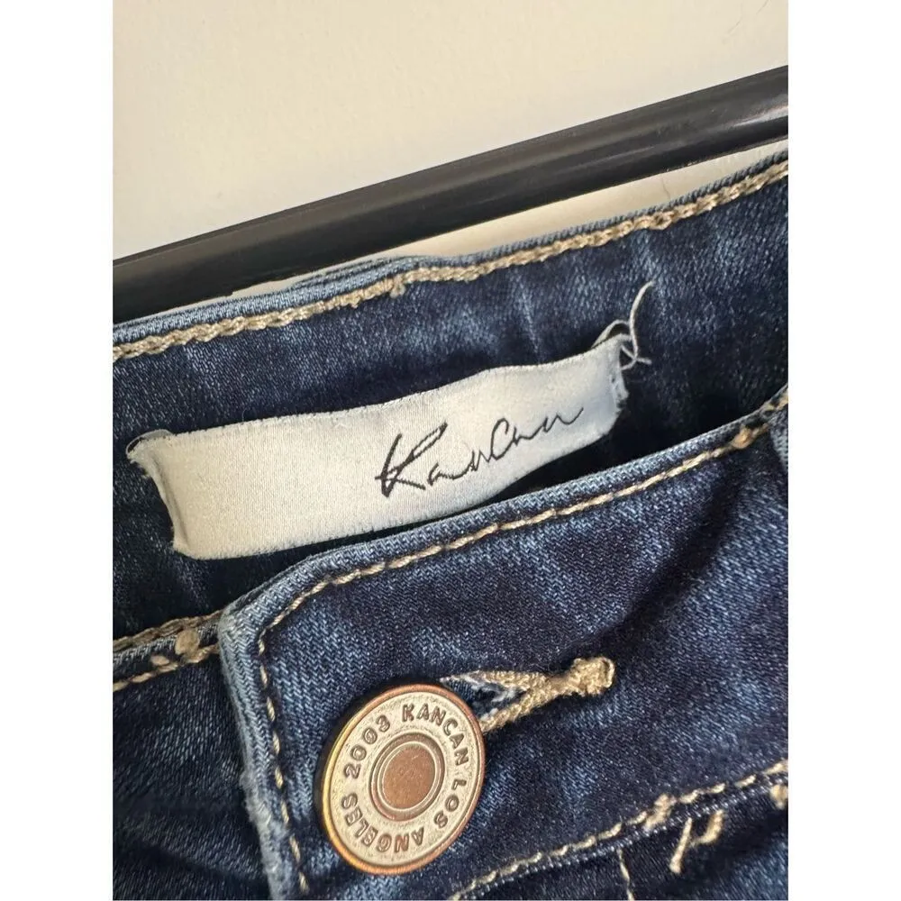Kancan Estilo blue distressed button fly high rise jeans sz 29 - Image 4