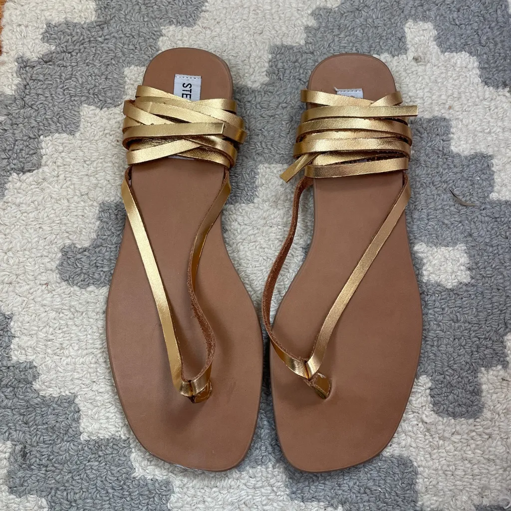 Steve Madden Metallic Gold Wrap Sandals - Image 2