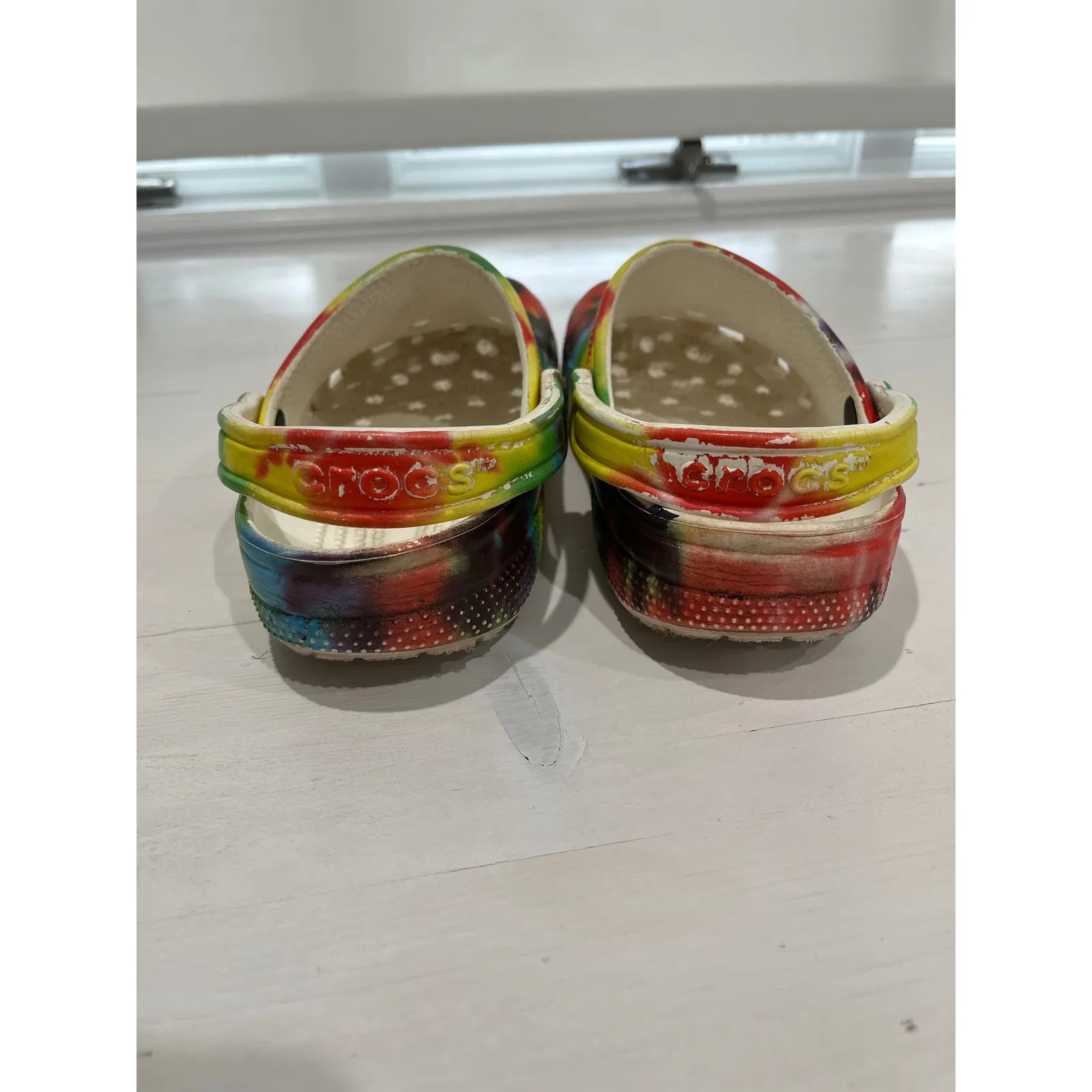 Crocs Tie Dye Classic Clogs Rainbow Multi Color Size M6 W8 - Image 4