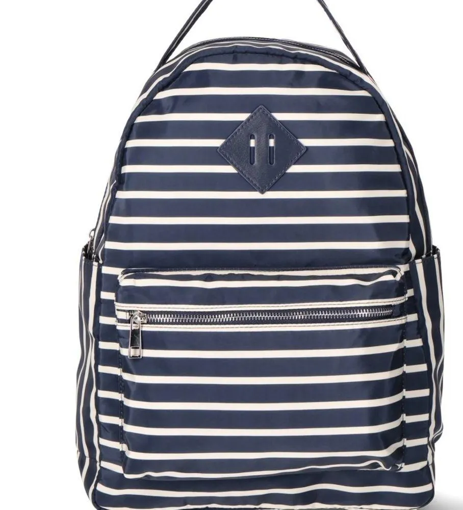 No Boundaries Women's Dome Backpack Navy Stripe NWT - Image 4
