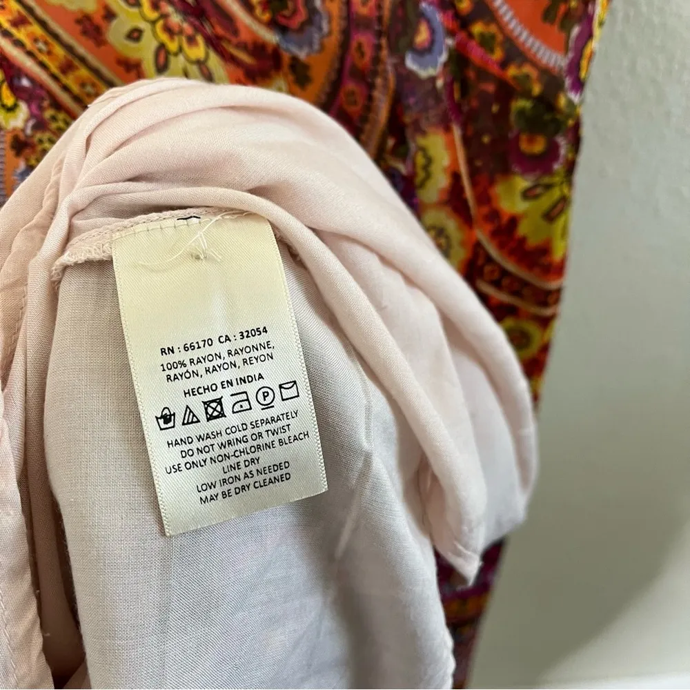 Anthropologie Akemi + Kin Paisley Orange Multicolor Wrapped Maxi Size 0 - Image 9