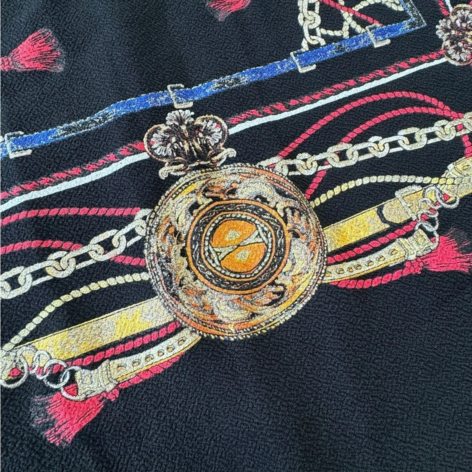 Zara Geometric Basic Tunic Dress with Gold and Red Chain Print NEW Size SMALL - Image 10