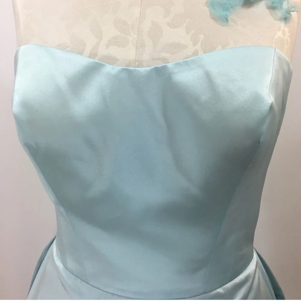 NWT Vintage Love Baby Blue Fit & Flare Dress w/ Lace Illusion & Floral Appliqué Size 6 - Image 3