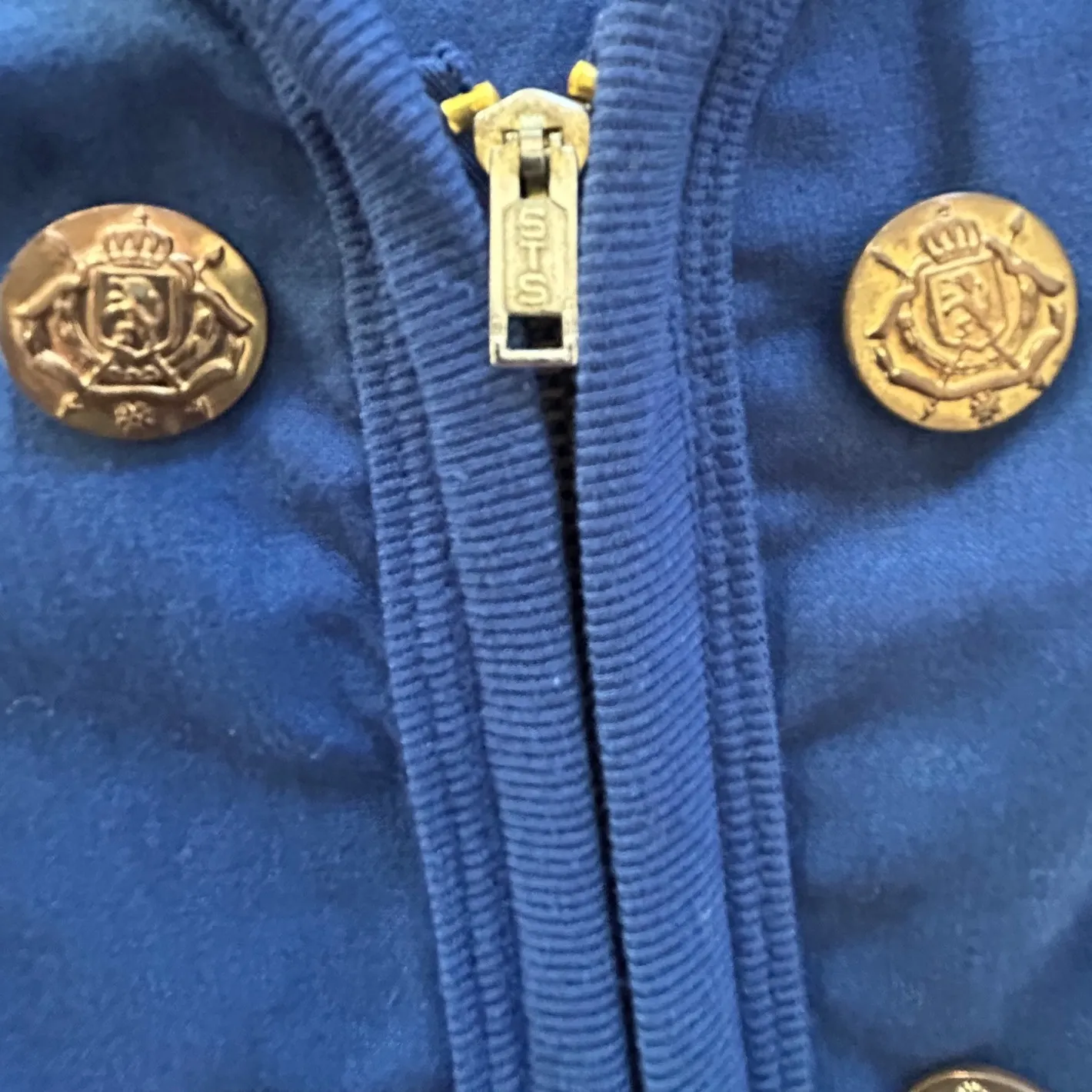 Vintage Foelette Lifestyle Nautical Jacket Medium Blue Gold Button Y2K Fisherman - Image 5