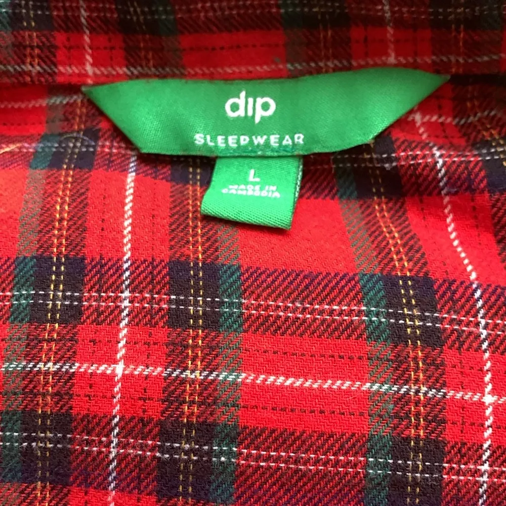 TARTAN PLAID PAJAMA SET Top & Bottom Sz:L Black Size L - Image 6