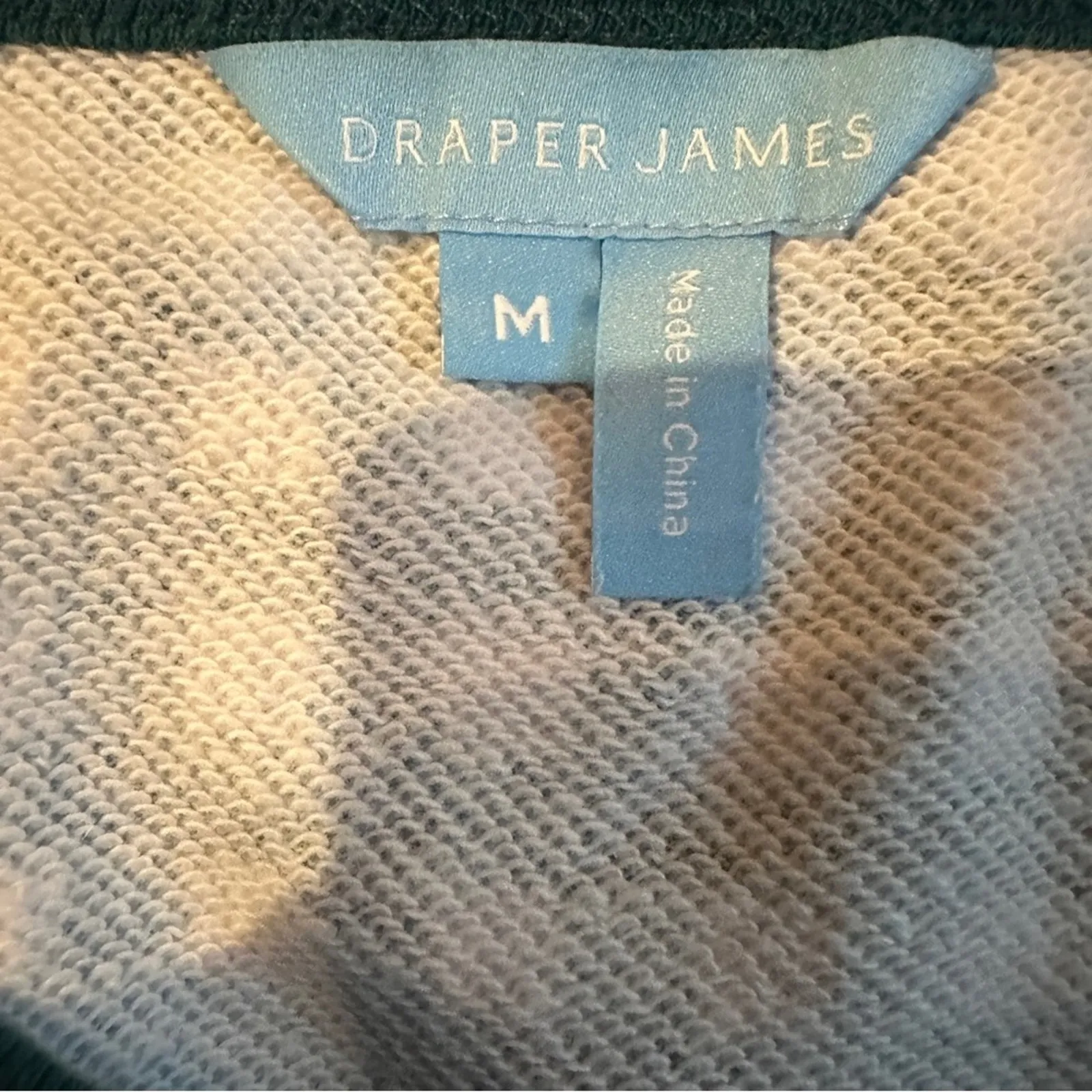 Draper James Natalie Green &‎ White Gingham Print Long Sleeve Sweatshirt Sz M - Image 7