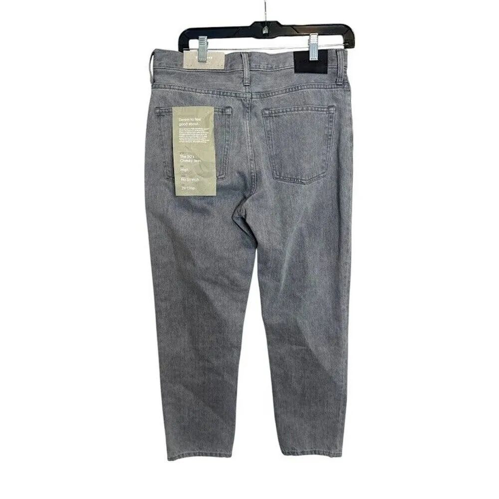 EVERLANE 90s Cheeky Jean Organic 29 Crop Gray High Rise Slim Straight Tapered - Image 4