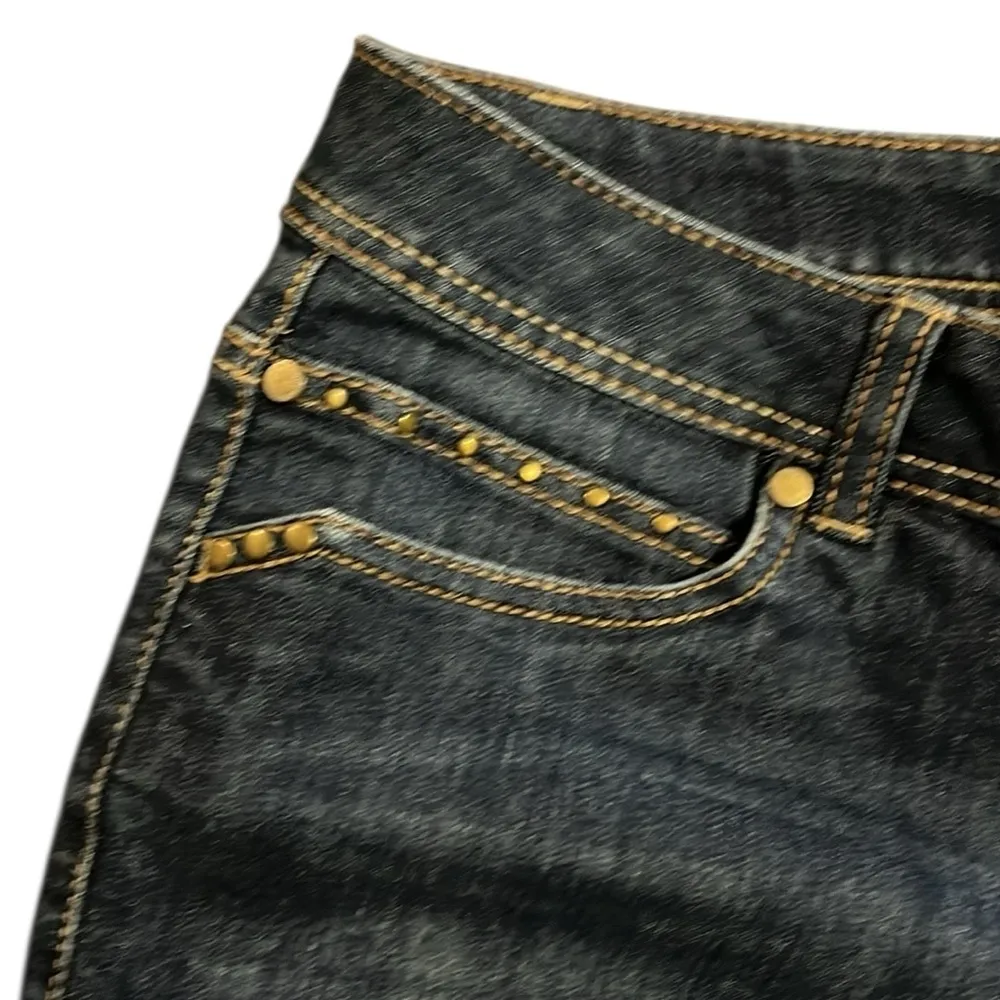 Sonoma Blue Jean Shorts with Cuffed Hem & studs - Image 3