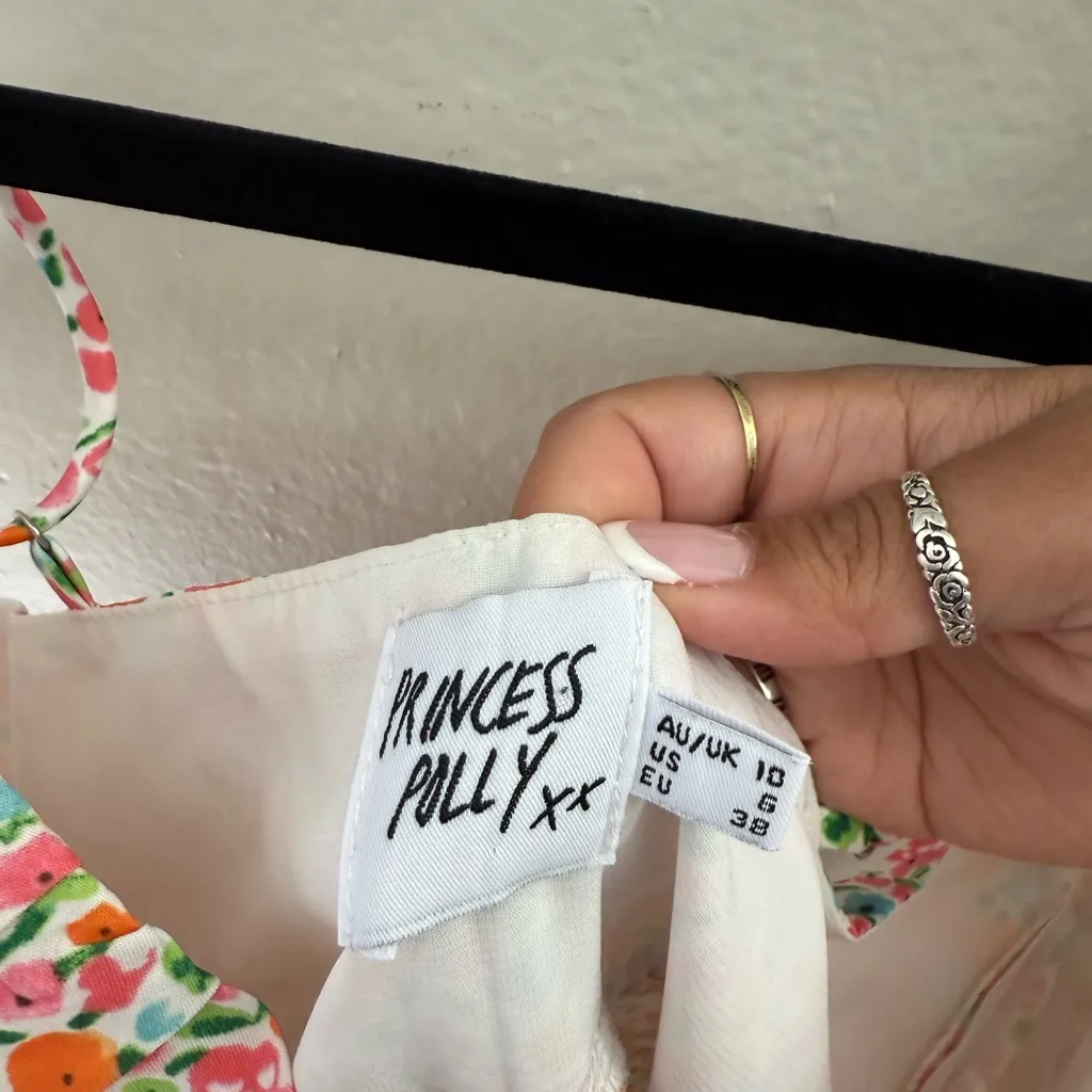Princess Polly Floral Maxi Slip Dress Summer Vacation Resort Beach Size - Image 4