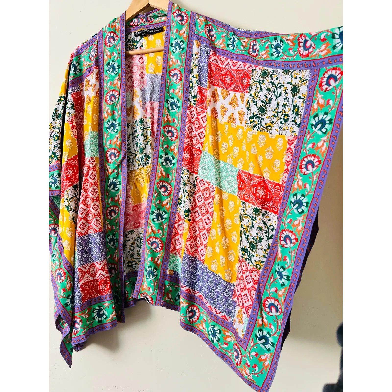 Tolani Kimono Women’s Top XLP XL Petite Orange Pink Modal Blouse - Image 2