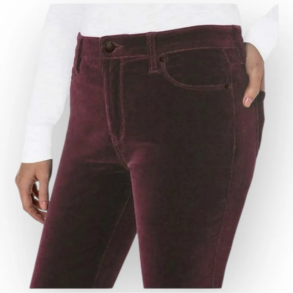 Well Worn Deep Purple Luxe Velvet High Rise Tapered Leg Jeans Size 8/29 - Image 2