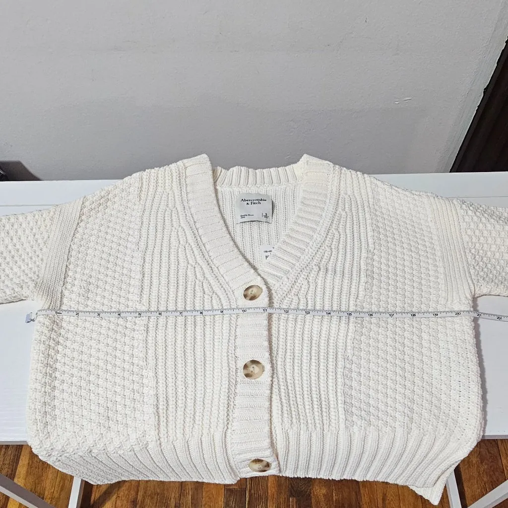 Abercrombie & Fitch Cameron Seed Stitch Cardigan-White -Size S-150-491-01255-178 - Image 6