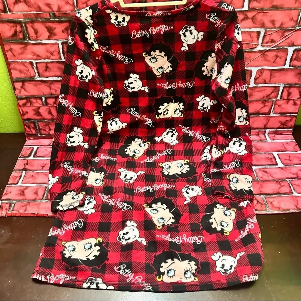 Betty Boop & Coco Nightgown Fleece long sleeve M(8-10) - Image 3