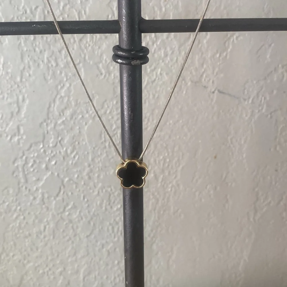 Clover Black Charm necklace chain 925 - Image 6