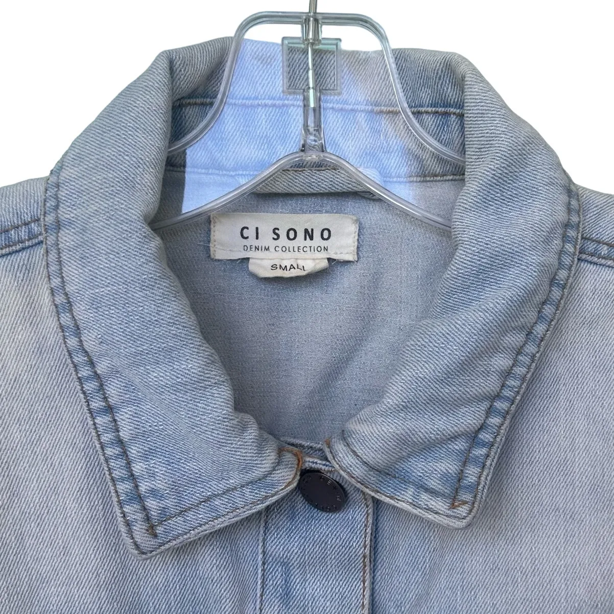 Ci Sono Denim Jacket Light Wash Jean Jacket Size Small NWOT - Image 7