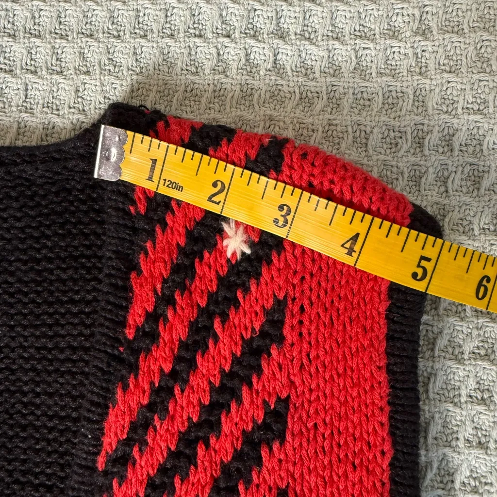 Vintage Ugly Christmas Sweater Vest Womens XL PBJ Sport Red Black Snowman Shirt - Image 6