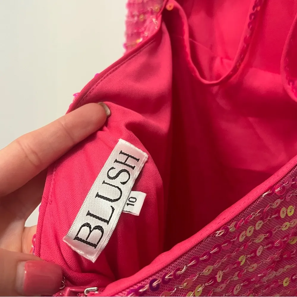 NWT Blush Prom 20400 Bubblegum Short Sequin Cocktail Dress Formal Homeco… - Image 8