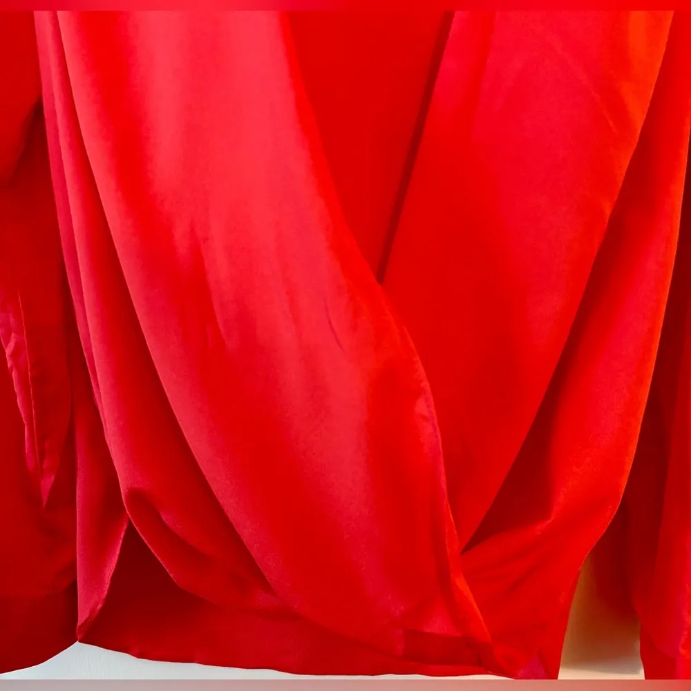 Calvin Klein Women’s Orange Tangerine Long sleeve Blouse Shirt Medium - Image 2