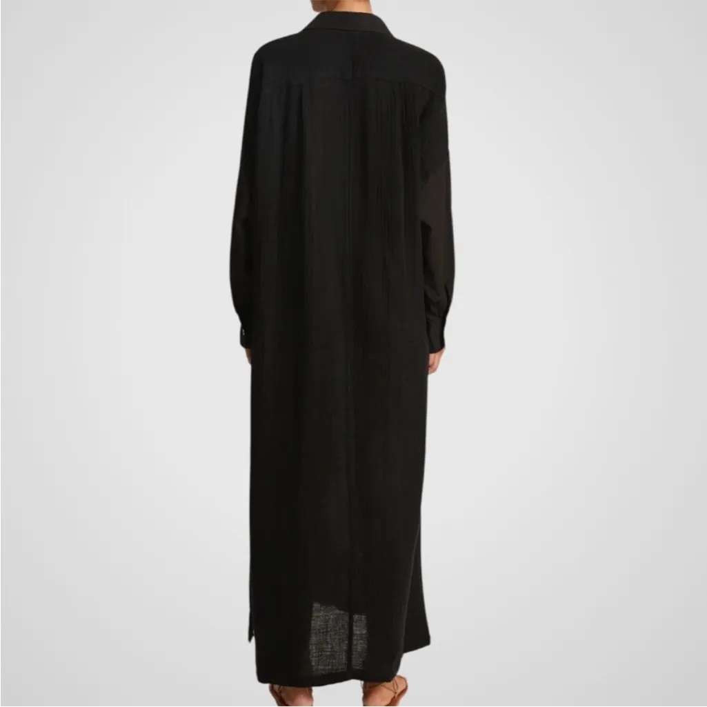 EUC Raquel Allegra Gauze Caftan Shirt
Dress Black One Size Fits Most Retail $495 - Image 3