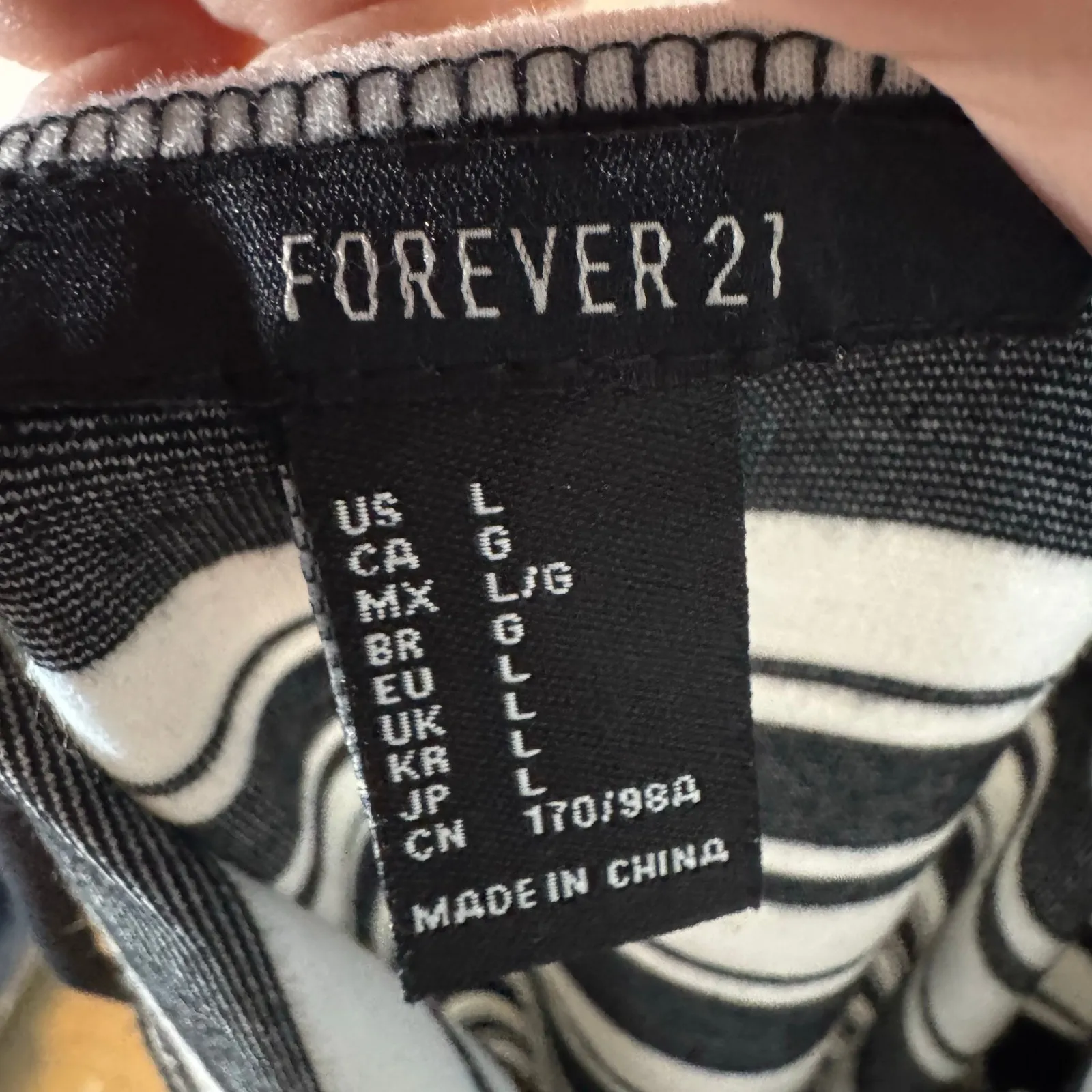 Forever 21 Striped Halter Bodycon DressMini Black/White Sz L - Image 4