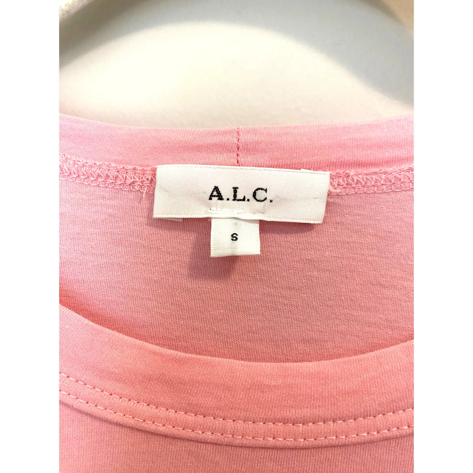 A.L.C. Poole Puff Sleeve Top Tee Shirt Cotton Pink Size S - Image 5