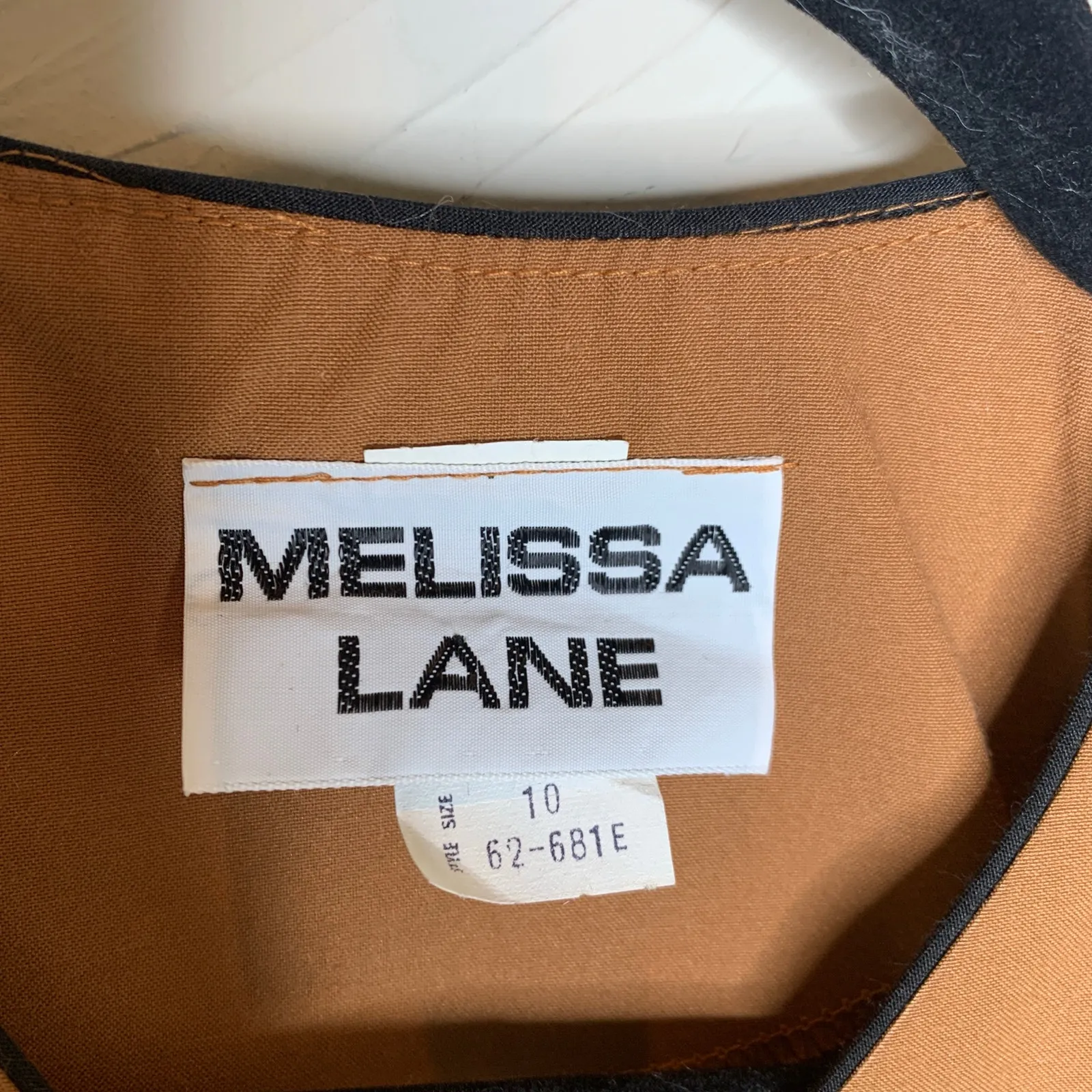 Vintage Cropped Bolero Jacket Rust Black Piping Sz Small Brown - Image 7