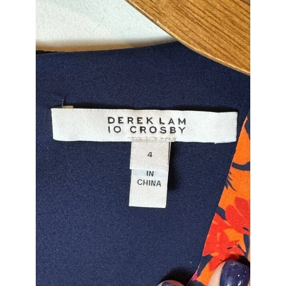 Derek Lam 10 Crosby Dress Women 4 Red Floral Talia Fit And Flare Mini‎ Boho - Image 10