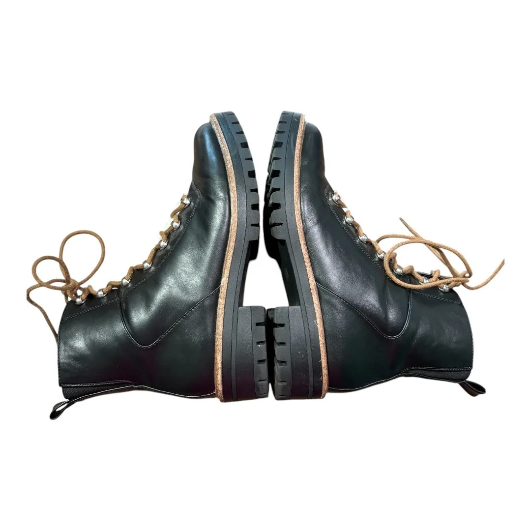 A New Day Hiker Boots Chunky Combat Faux Fur Lined Lace‎ Up Ankle Black Size 10 - Image 8