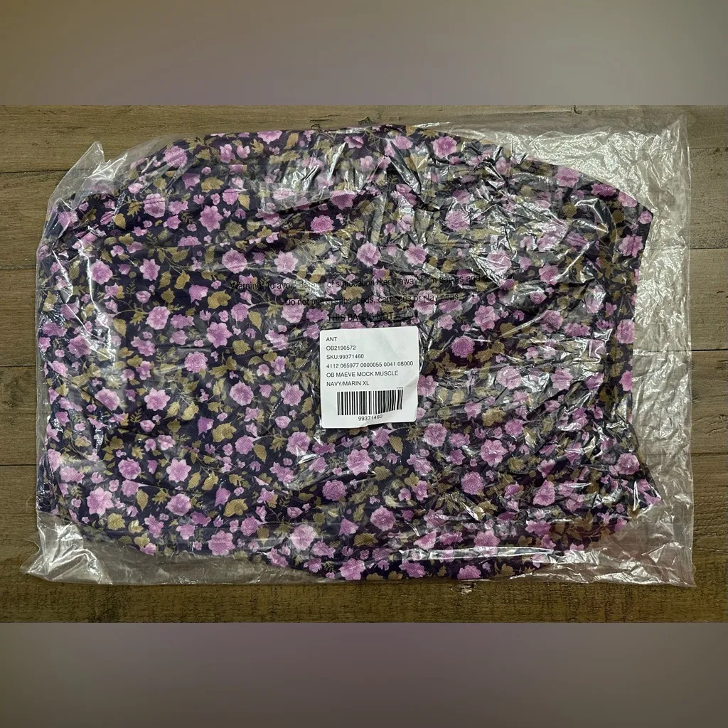 NWT Anthropologie Maeve Mock-Neck Mesh Muscle Top - XL - Navy - Image 6